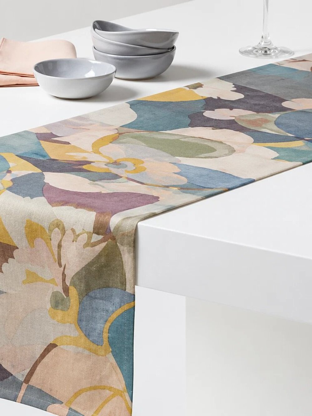 Crate and Barrel Braque 120" Floral Table Runner